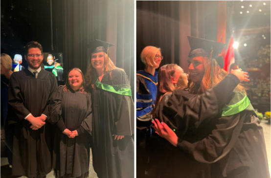Nathan Thiessen, Logan West, and Katie Tamsett at Katie's convocation